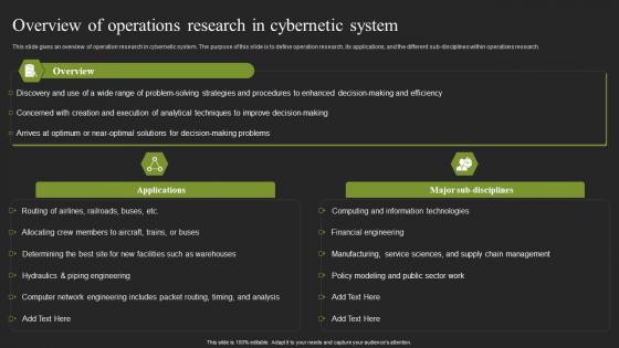 Overview Of Operations Research In Cybernetic System Background Pdf