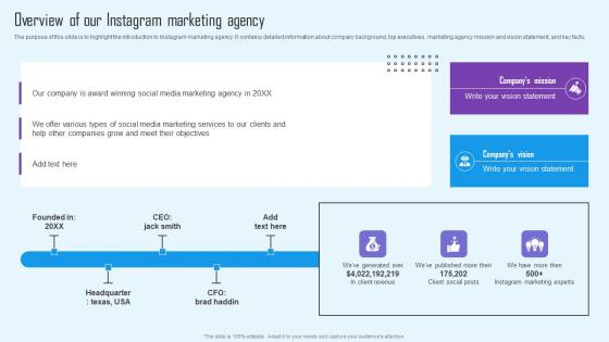 Overview Of Our Instagram Marketing Digital Platform Advertising Proposal Formats Pdf