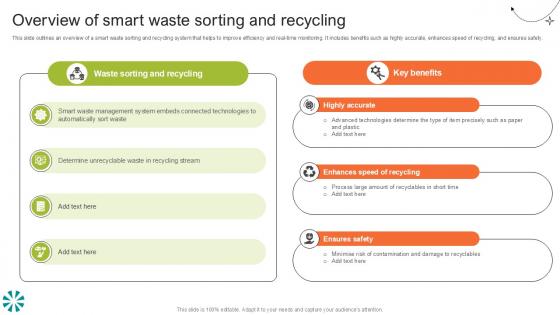 Overview Of Smart Waste Sorting Step By Step Guide For Electronic Ppt Slide