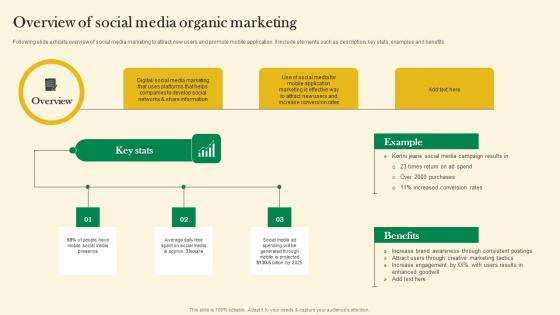 Overview Of Social Media Organic Marketing Online Customer Acquisition Diagrams Pdf