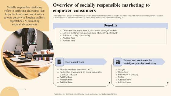 Overview Of Socially Responsible Holistic Marketing Strategies To Optimize Infographics Pdf