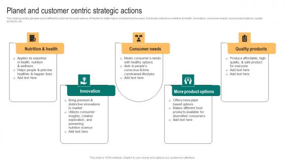 Packaged Food Business Planet And Customer Centric Strategic Actions Sample Pdf