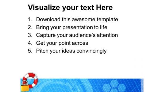 Padlock And Lifesaver Security Icons PowerPoint Templates Ppt Backgrounds For Slides 0113