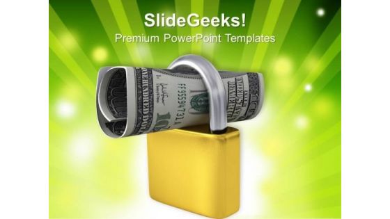 Padlock And Us Dollar Investment Concept PowerPoint Templates Ppt Backgrounds For Slides 0113