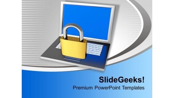 Padlock On Laptop Internet Security PowerPoint Templates Ppt Backgrounds For Slides 0113