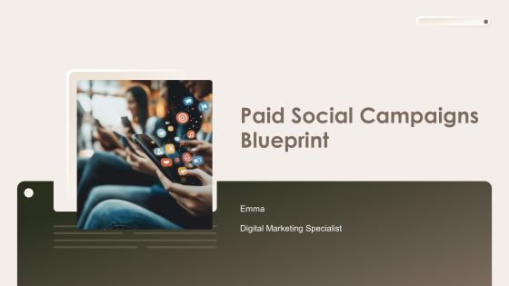 Paid Social Campaigns Blueprint PPT Mockup AT
