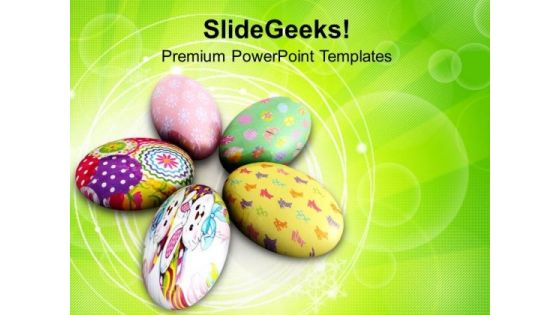 Painted Circular Easter Eggs Holidays PowerPoint Templates Ppt Backgrounds For Slides 0313