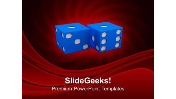 Pair Of Dice For Betting And Gambling Game PowerPoint Templates Ppt Backgrounds For Slides 0313