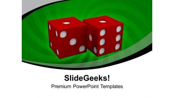 Pair Of Rolling Dice Showing Risk Business PowerPoint Templates Ppt Backgrounds For Slides 0413