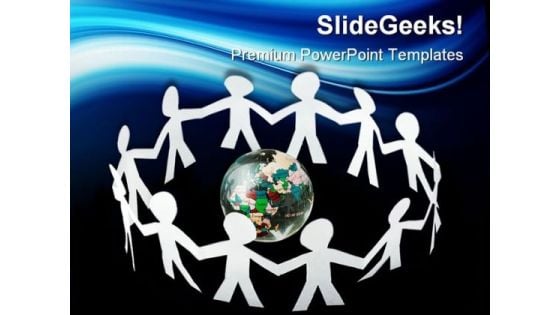 Paper Little People Global PowerPoint Themes And PowerPoint Slides 0411