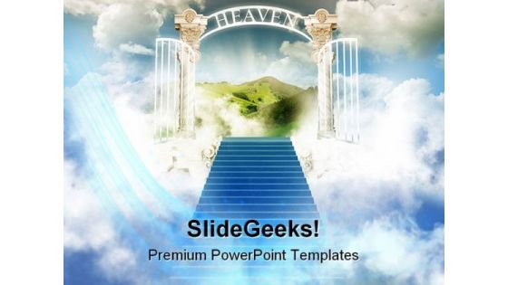 Paradise In Sky Religion PowerPoint Themes And PowerPoint Slides 0411