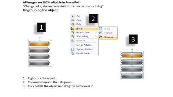 Parallel And Serial Processing 4 Stages Arrow Decision PowerPoint Slides