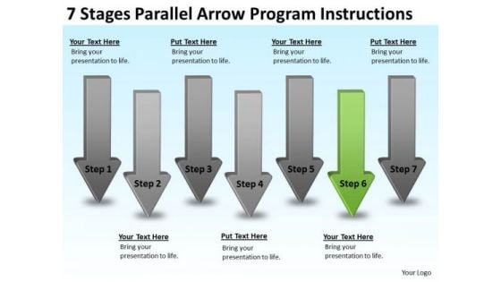 Parallel Arrow Program Instructions Template For Business Plan PowerPoint Templates