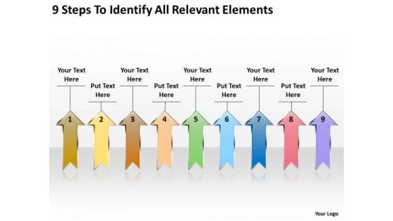 Parallel Arrows PowerPoint 9 Steps To Identify Relevant Elements Slides