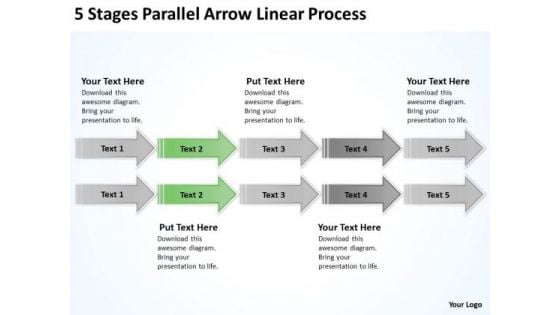 Parallel Arrows PowerPoint Linear Process Templates Backgrounds For Slides