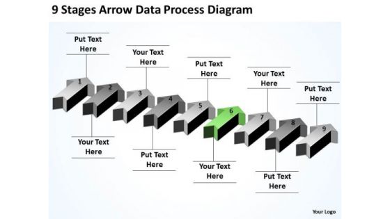 Parallel Data Processing 9 Stages Arrow Diagram PowerPoint Slides