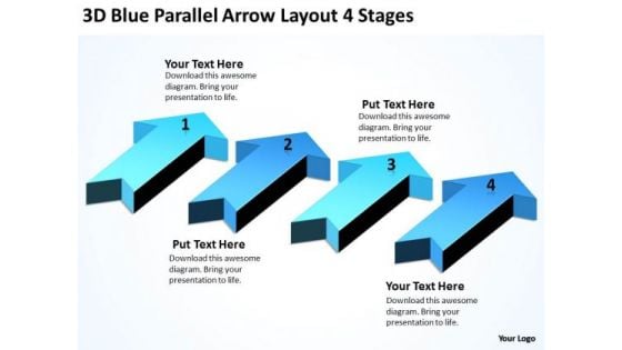 Parallel Data Processing Arrow Layout 4 Stages PowerPoint Templates Ppt Backgrounds For Slides