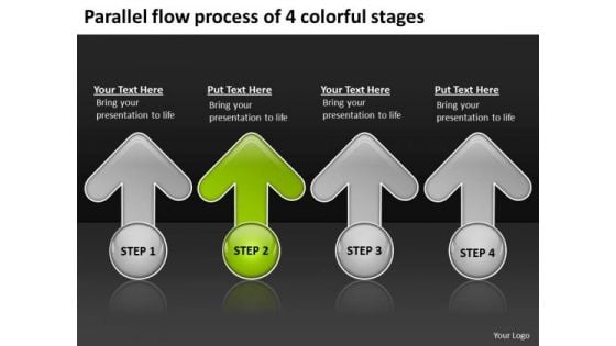 Parallel Flow Process Of 4 Colorful Stages Business Plan Structure PowerPoint Templates