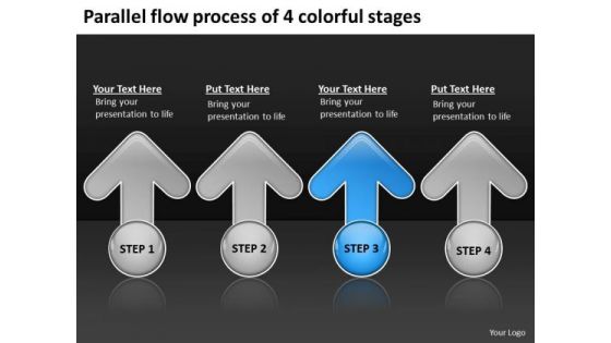 Parallel Flow Process Of 4 Colorful Stages Strategic Business Planning PowerPoint Slides