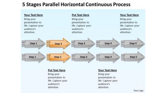 Parallel Horizontal Continuous Process Sample Plan For Business PowerPoint Templates