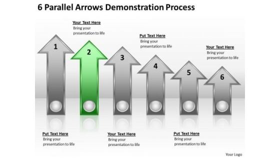 Parallel Process 6 Arrows Demonstration Ppt PowerPoint Template
