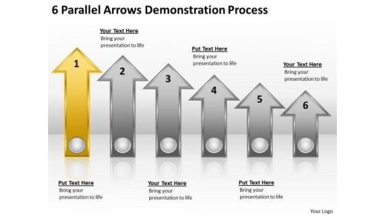 Parallel Process 6 Arrows Demonstration Ppt PowerPoint Templates