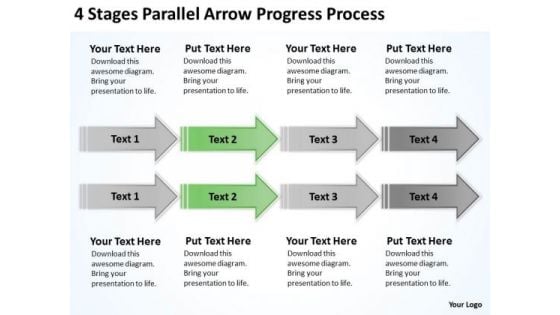 Parallel Processing Arrow Progress PowerPoint Templates Backgrounds For Slides