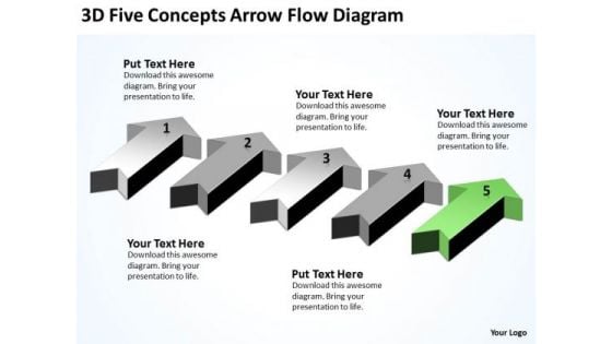 Parallel Processing Definition 3d Five Concepts Arrow Flow Diagram PowerPoint Slides