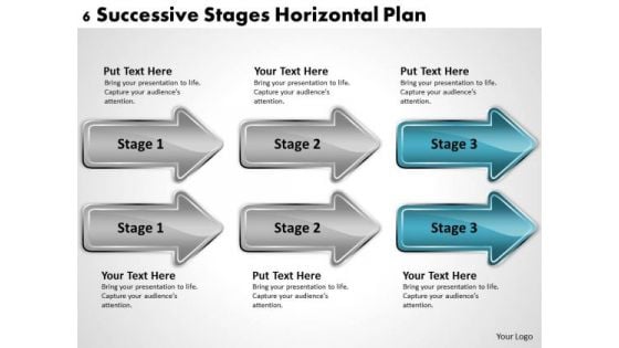 Parallel Processing Definition 6 Successive Stages Horizontal Plan PowerPoint Templates