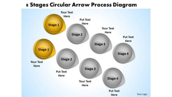 Parallel Processing Definition 8 Stages Circular Arrow Diagram PowerPoint Templates