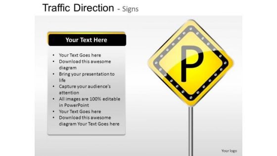 Park Road Traffic Direction PowerPoint Slides And Ppt Diagram Templates