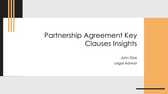 Partnership Agreement Key Clauses Insights PPT Slides AT