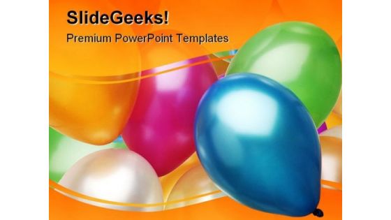 Party Balloons Festival PowerPoint Template 0810