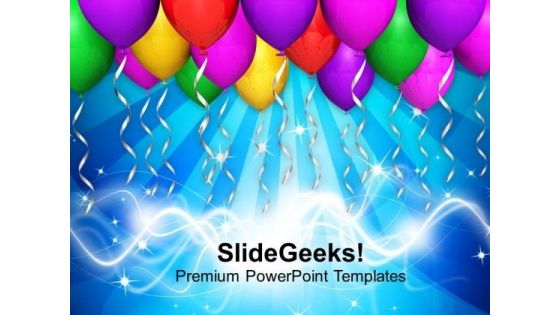Party Theme Balloons For Celebration PowerPoint Templates Ppt Backgrounds For Slides 0613