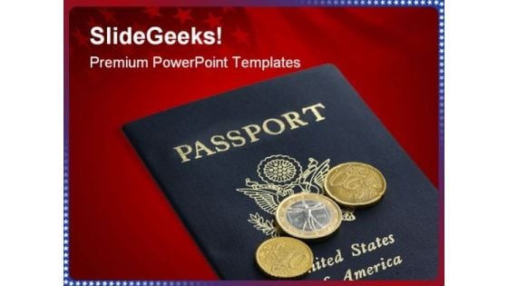 Passport Americana PowerPoint Template 1010