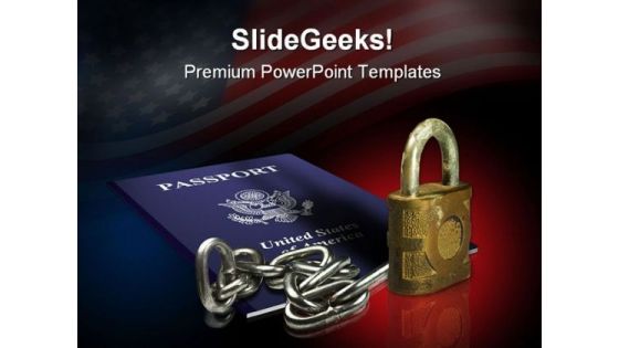 Passport Security Americana PowerPoint Backgrounds And Templates 1210