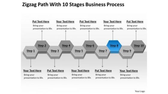 Path With 10 Stages Business Process Ppt Example Of Good Plan PowerPoint Slides