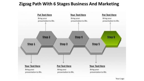 Path With 6 Stages Business And Marketing Ppt Plan Preparation PowerPoint Templates