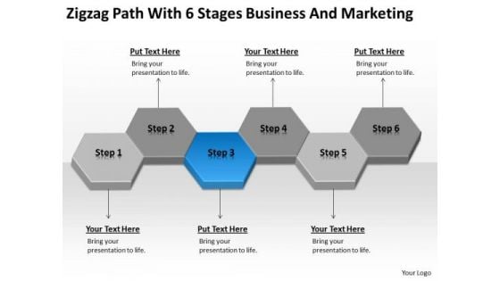 Path With 6 Stages Business And Marketing Ppt Plan Template PowerPoint Slides