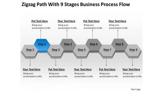 Path With 9 Stages Business Process Flow Ppt How Do You Write Plan PowerPoint Slides