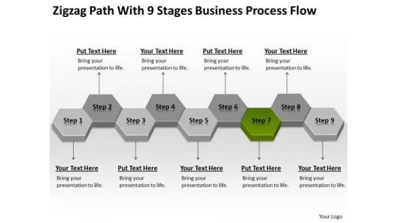 Path With 9 Stages Business Process Flow Ppt How To Build Plan PowerPoint Slides