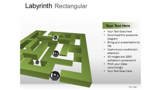 Pathfinding Labyrinth Rectangular PowerPoint Slides And Ppt Diagram Templates