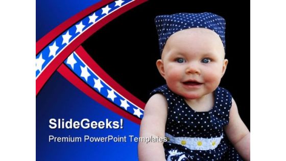 Patriotic Baby Americana PowerPoint Template 0910