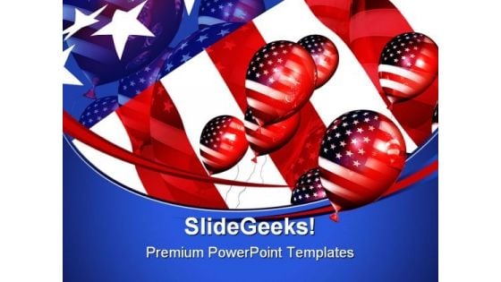 Patriotic Balloons Americana PowerPoint Templates And PowerPoint Backgrounds 0611
