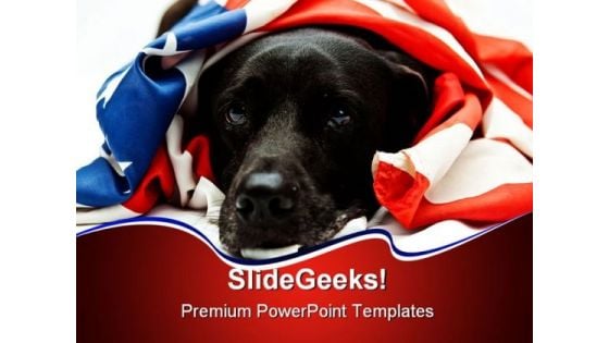 Patriotic Dog Americana PowerPoint Themes And PowerPoint Slides 0211