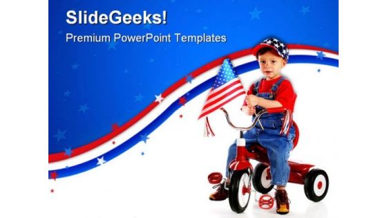 Patriotic Triker Children PowerPoint Templates And PowerPoint Backgrounds 0711