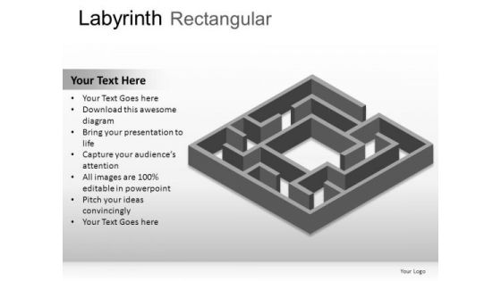 Pattern Labyrinth Rectangular PowerPoint Slides And Ppt Diagram Templates