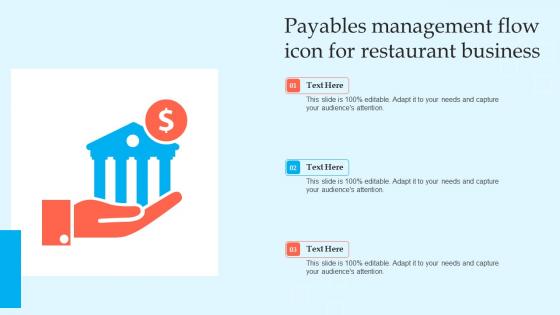 Payables Management Flow Icon For Restaurant Business Portrait Pdf