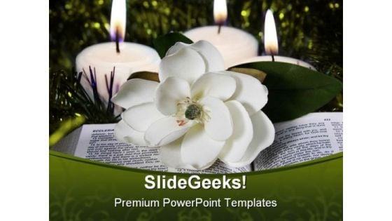 Peace Bible Religion PowerPoint Template 0610