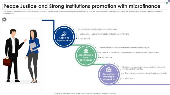 Peace Justice And Strong Institutions Promotion With Complete Guide To Microfinance Fin SS V Peace Justice And Strong Institutions Promotion With Complete Guide To Microfinance Fin SS V